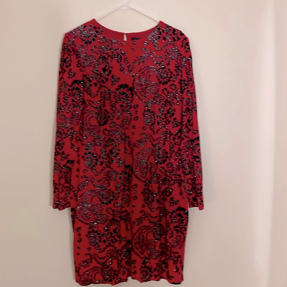 MSK Dresses & Skirts - This dress has it all, gorgeous red color, sparkles, bodycon style and sleeves!